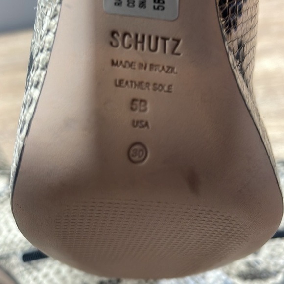Schutz NWT Raff Snake Embossed Leather Platform Boots Block Heel Square Toe 5 - Picture 9 of 13